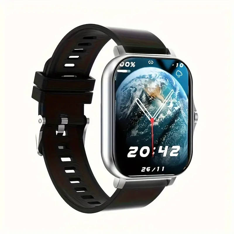 Black 1.83" Smart Watch, High Definition Touchscreen, Vibrate, Audio, Bluetooth, Heart sensor