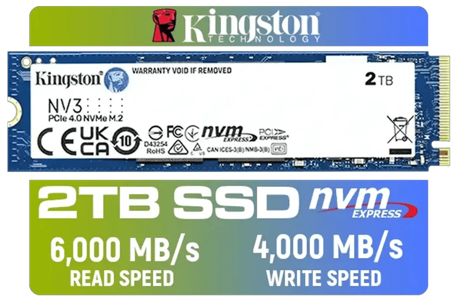 Brand New! Kingston 2TB NVME M.2 SSD - for Laptop or Desktop Computers - 12x Faster than a SDD!!!