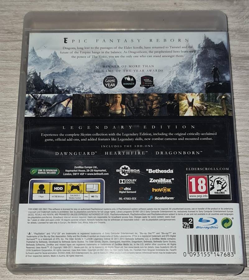 Skyrim Legendary Edition - PS3