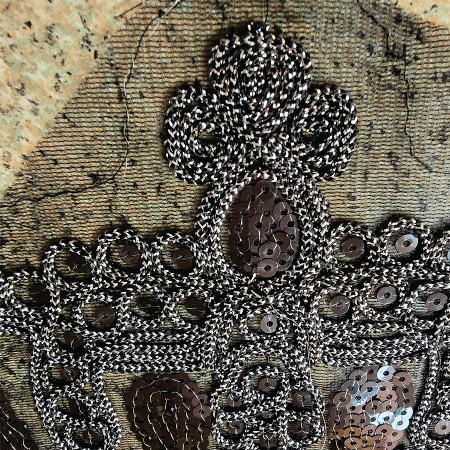 Black & Silver Crown - Sewing Craft Applique Embellishment
