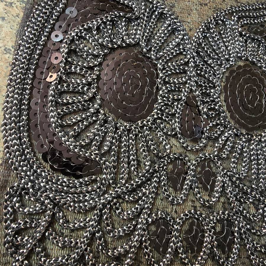 Black & Silver Owl - Sewing Craft Applique Embellishment
