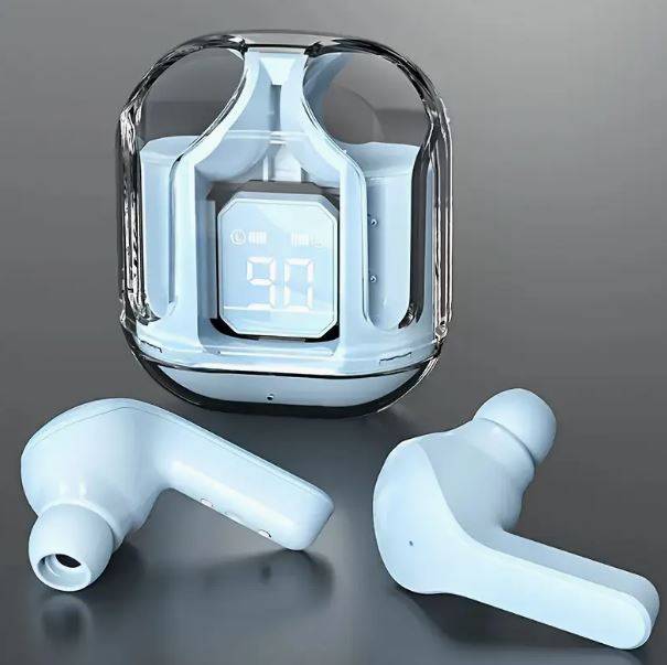 BLUE Wireless Earbuds with LED Digital Display