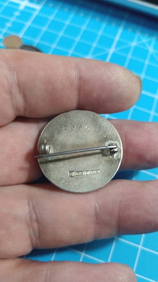 South African Railways 5 and 10 years sterling silver safety pin badges