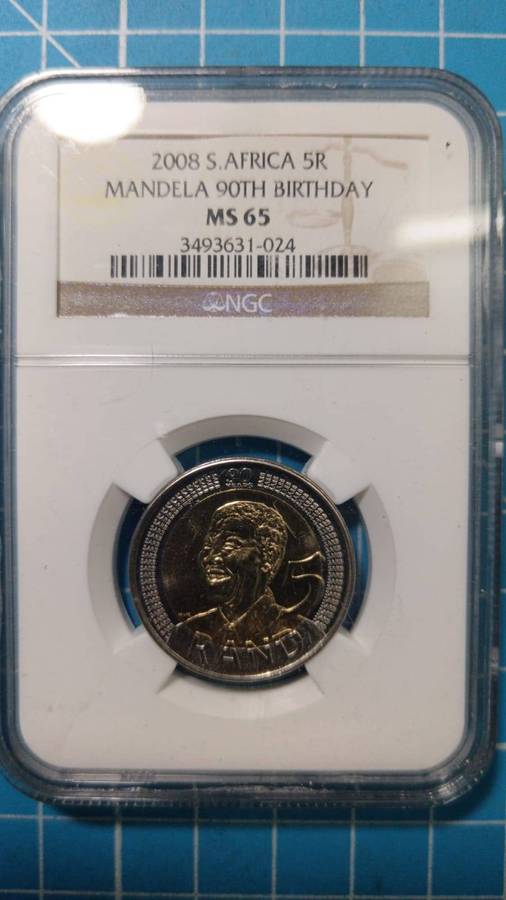 Mandela 2008 R5 graded by NGC MS65