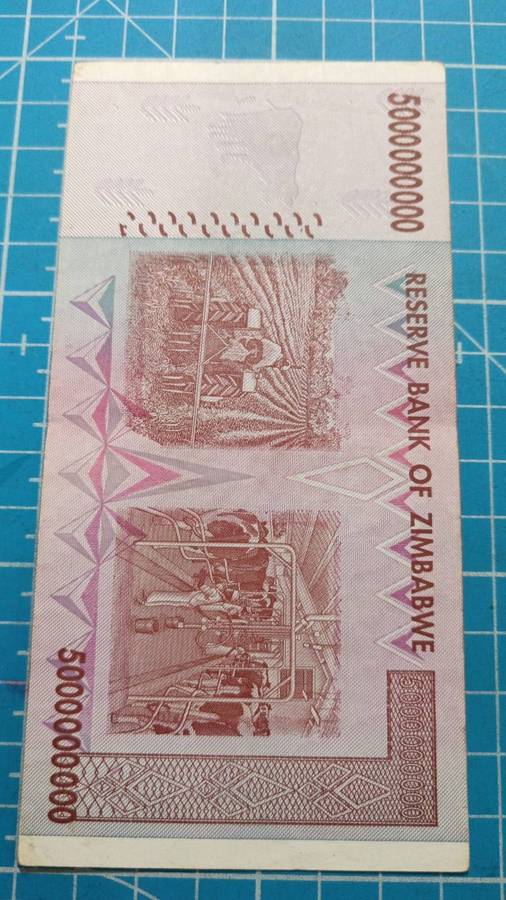 Zimbabwe 5 Billion Dollars note - R1 start!!!!!!!!