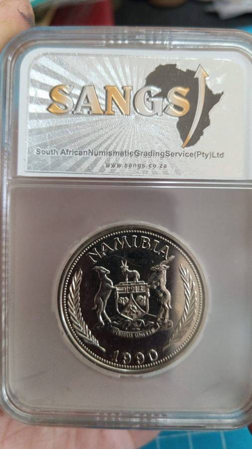Namibian 1990 1 mark pattern coin