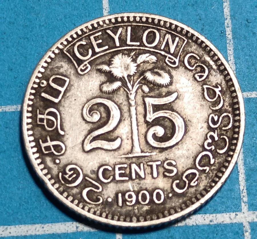 Ceylon 25 cents 1900