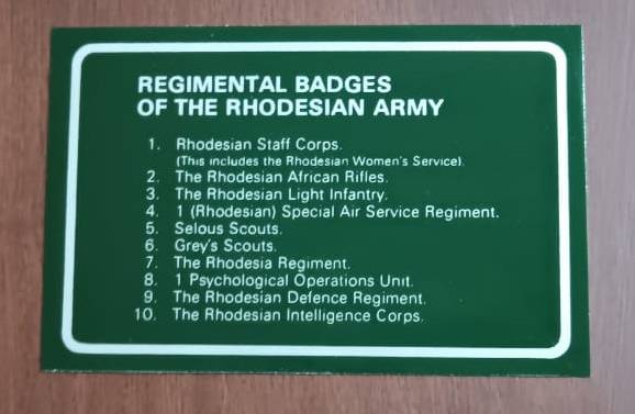 Rhodesian Security Forces Cap Badge Collection in Display Case - Numbered Set