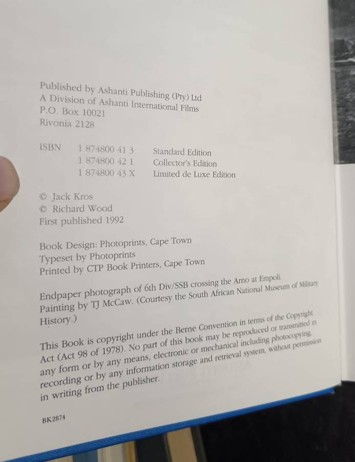 War in Italy: With the South Africans from Taranto to the Alps (South Africans at War) - Hardcover