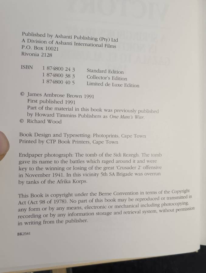 Retreat To Victory  A Springboks Diary in North Africa 1942 by James Ambrose Brown