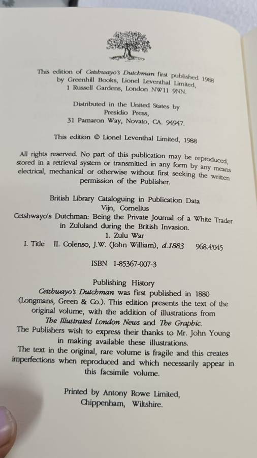 Cetshwayo's Dutchman: Being the Private Journal of a White Trader in Zululand During the British
