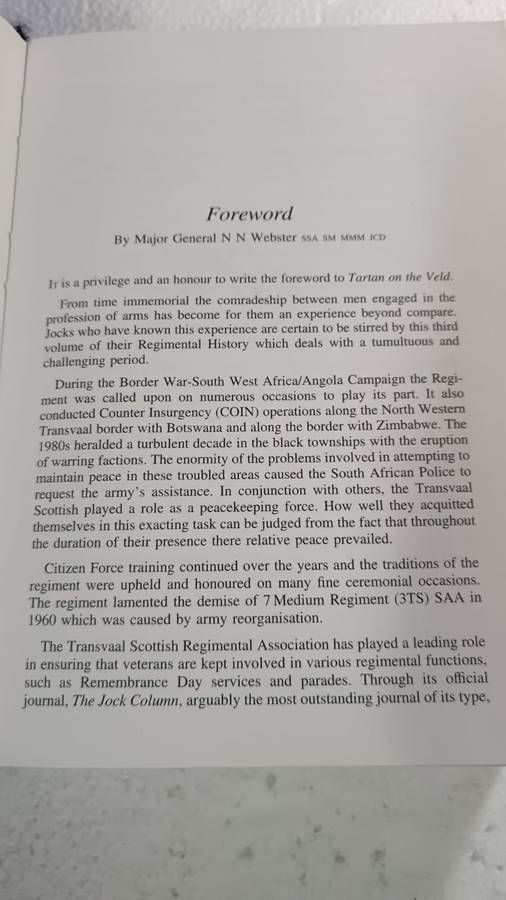 Tartan on the Veld: The Transvaal Scottish, 1950-1993 Hardcover