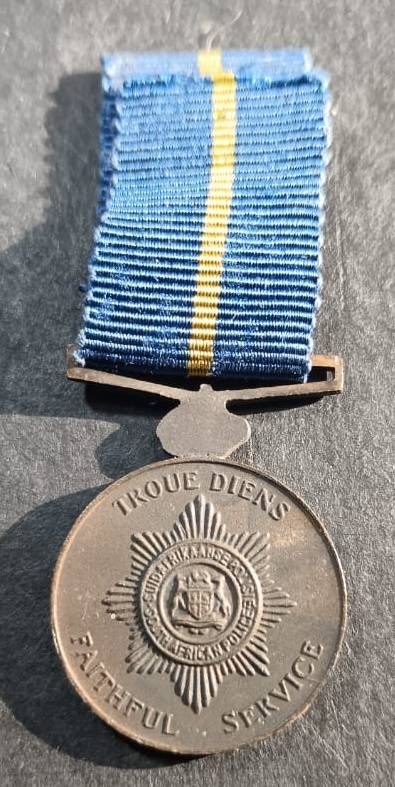 South African Police Faitful Service Miniature Medal
