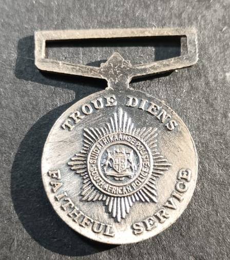 South African Police Faitful Service Miniature Medal (Silver)