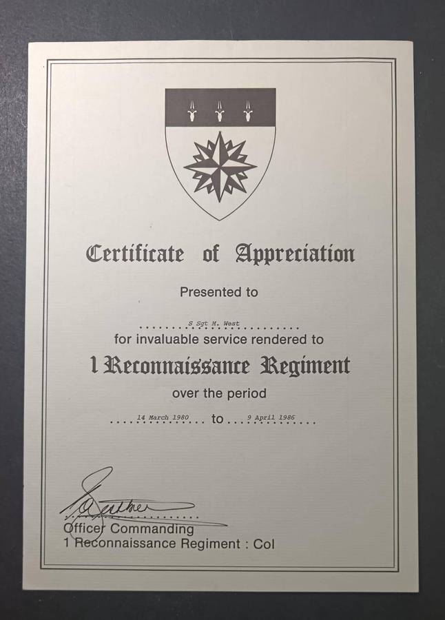 Special Forces Super Soldier - Mike West ( SAS and Recce ) SF Certificate