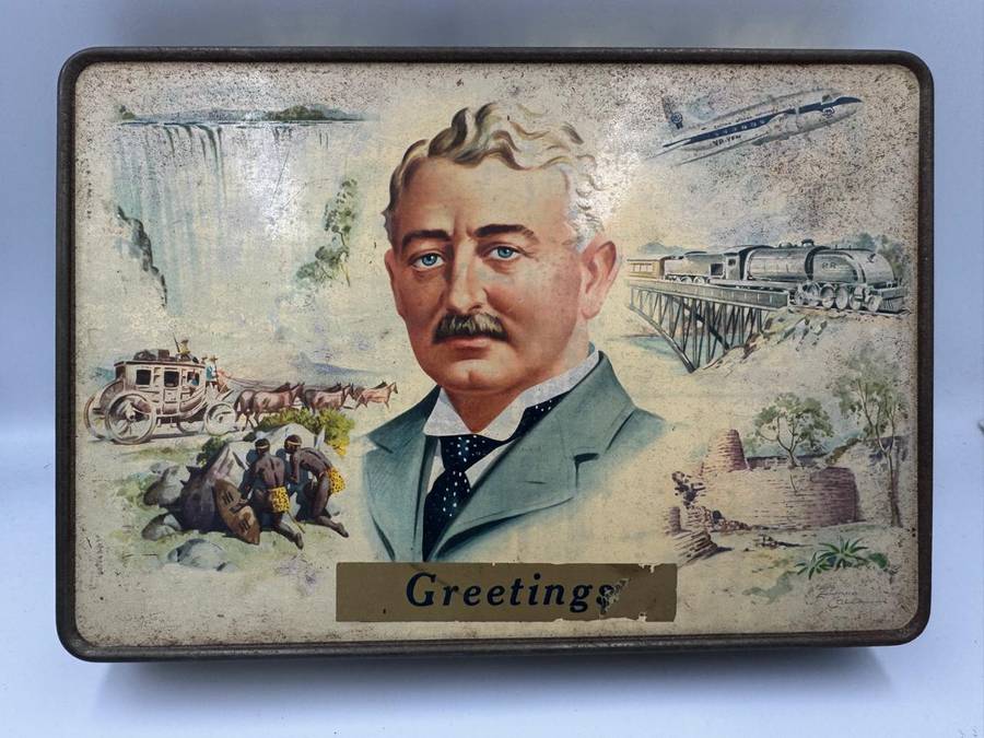 Cecil John Rhodes Centenary Exhibition Tin