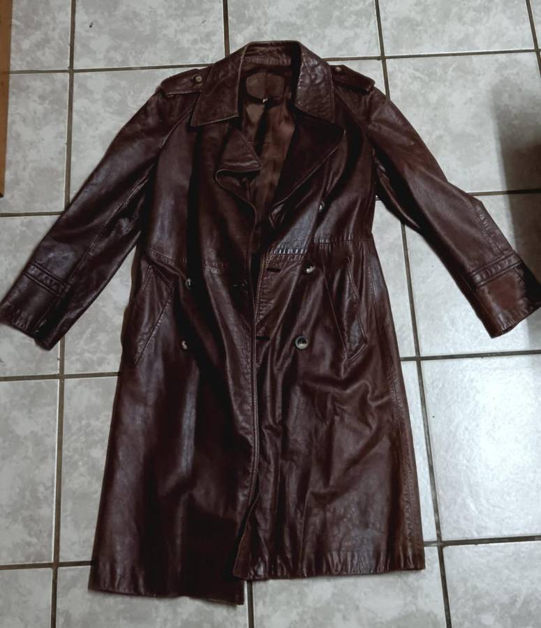 Vintage Leather Trench Coat
