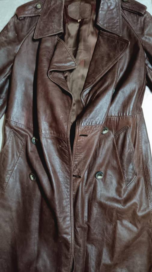 Vintage Leather Trench Coat