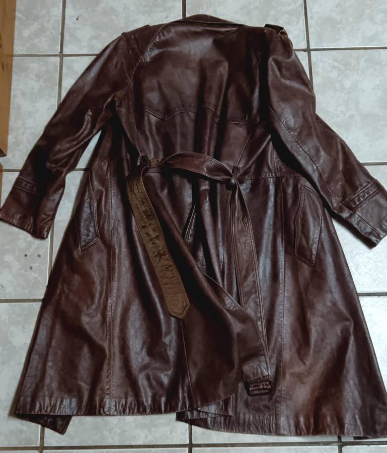 Vintage Leather Trench Coat