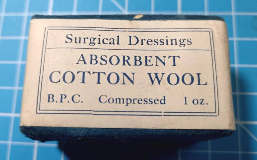 Vintage Military Surgical Dressing - 1OZ Cotton Wool