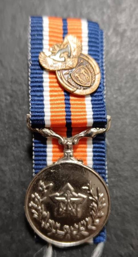 SANDF - Miniature General Service Medal with Ribbon Device