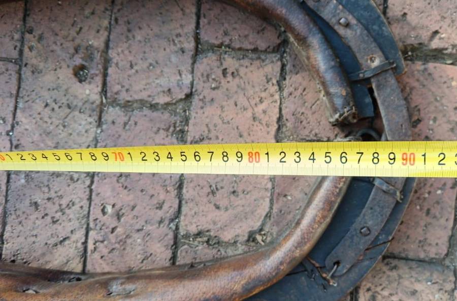 Horse Collar with Metal Elements Leather Yoke Ranch Decor Wall Hanging Antique
