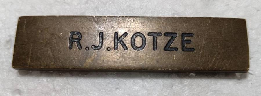 SADF - Kotze Name Tag