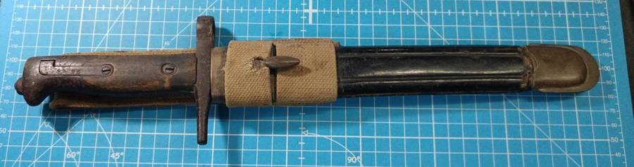 1936 Italian Corpo d`Eritreo Vetterli 1870/87 Askari Bayonet w/ Scabbard