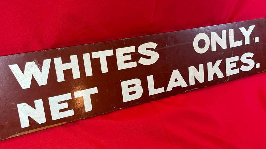 SAR SAS Railway Whites Only Net Blankes Apartheid Era Train Station Demarcation Sign Board