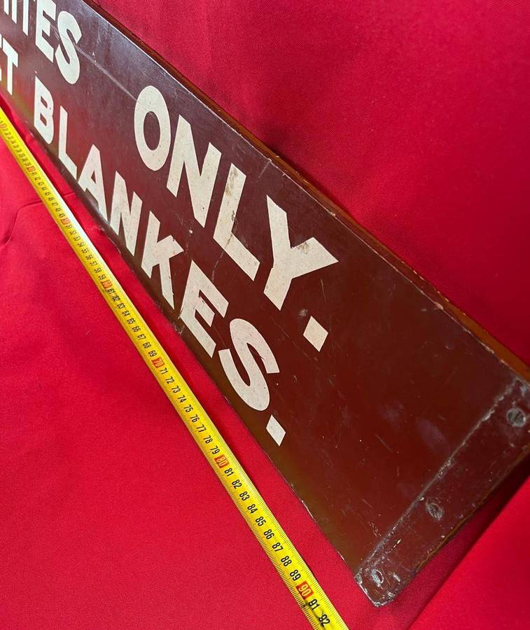 SAR SAS Railway Whites Only Net Blankes Apartheid Era Train Station Demarcation Sign Board