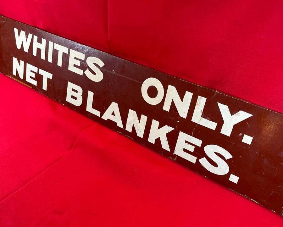 SAR SAS Railway Whites Only Net Blankes Apartheid Era Train Station Demarcation Sign Board