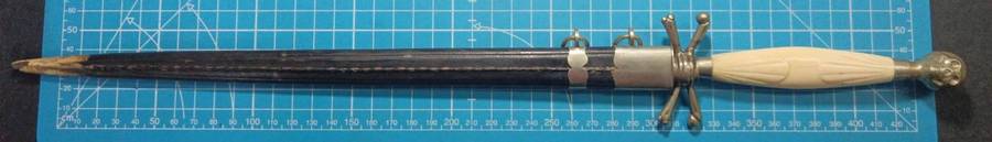 Antique Masonic Knights Templar Ceremonial Dagger with Sheath
