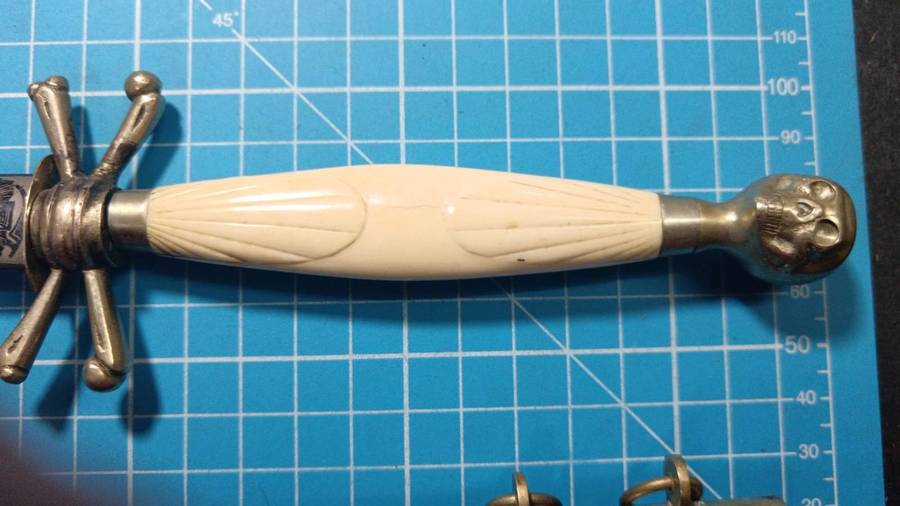 Antique Masonic Knights Templar Ceremonial Dagger with Sheath
