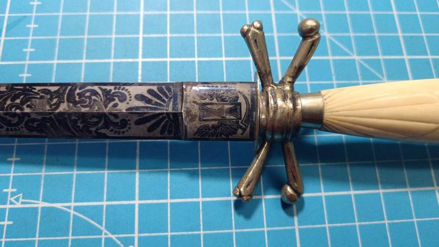 Antique Masonic Knights Templar Ceremonial Dagger with Sheath