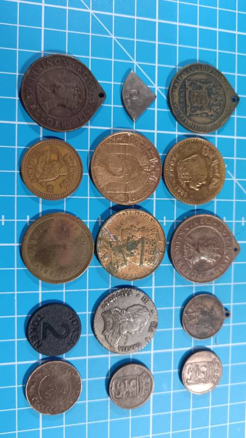 collection of 15 medallions and tokens