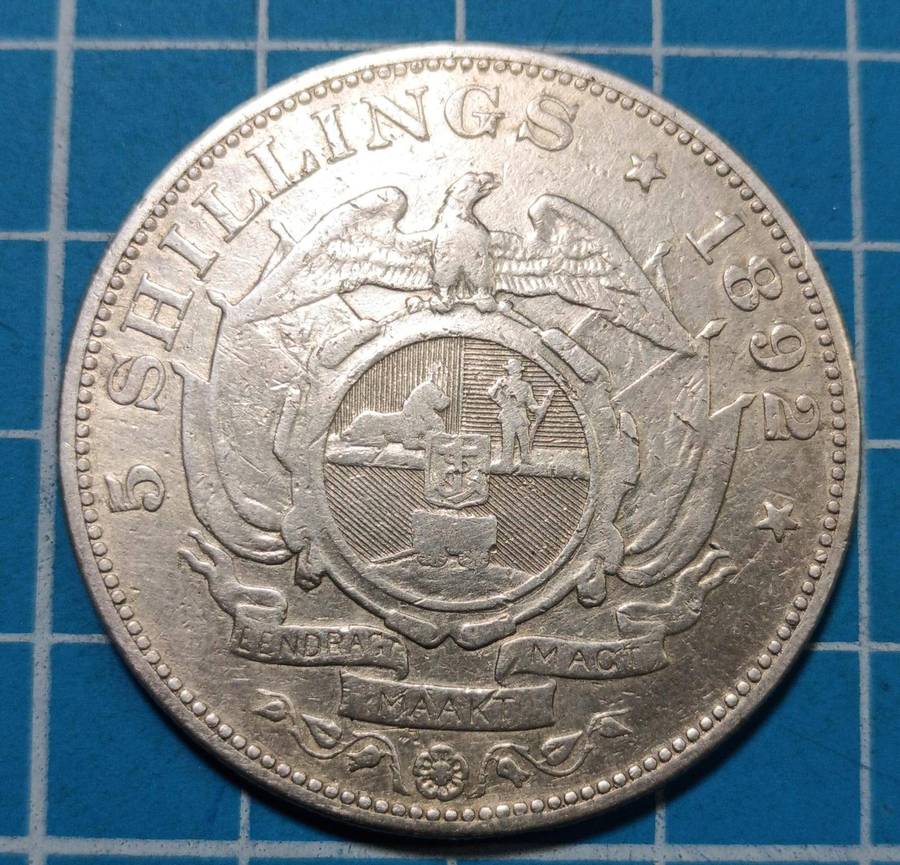 ZAR 1892 5 Shilling Single Shaft