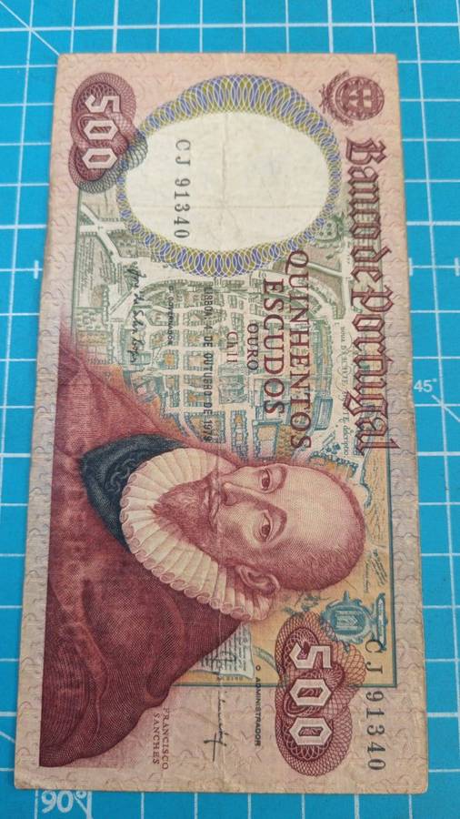 Portuguese 500 escudos note - R1 start!!!!!!!