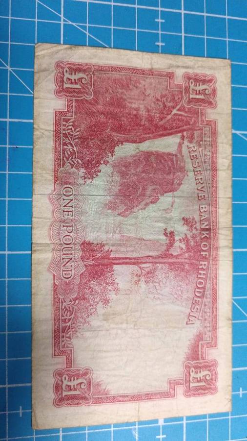 Rhodesia 1 pound note - 9 November 1964
