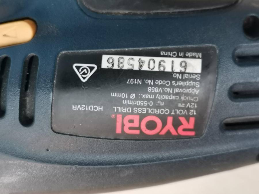 Ryobi hcd12vr cordless drill (no charger not tested sold as is)