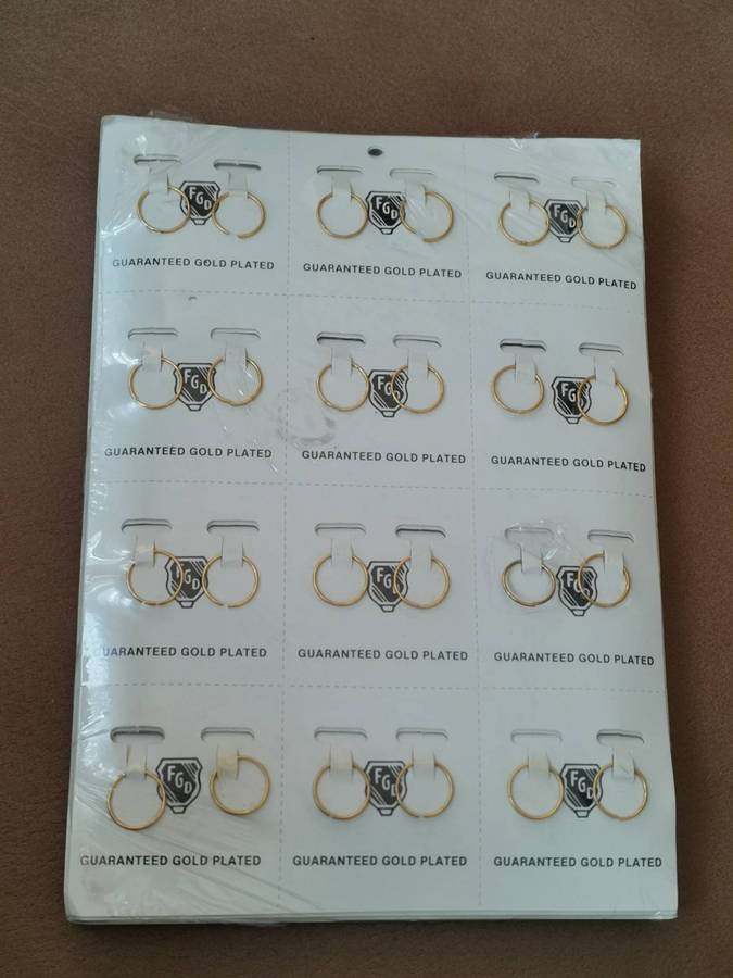 1980s FGD Gold Plated Earrings 144 Pairs