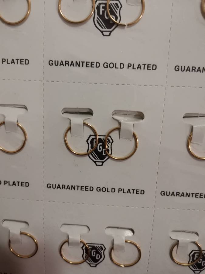 1980s FGD Gold Plated Earrings 144 Pairs