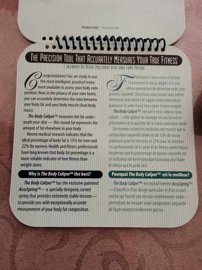 The body fat caliper Italian made like new