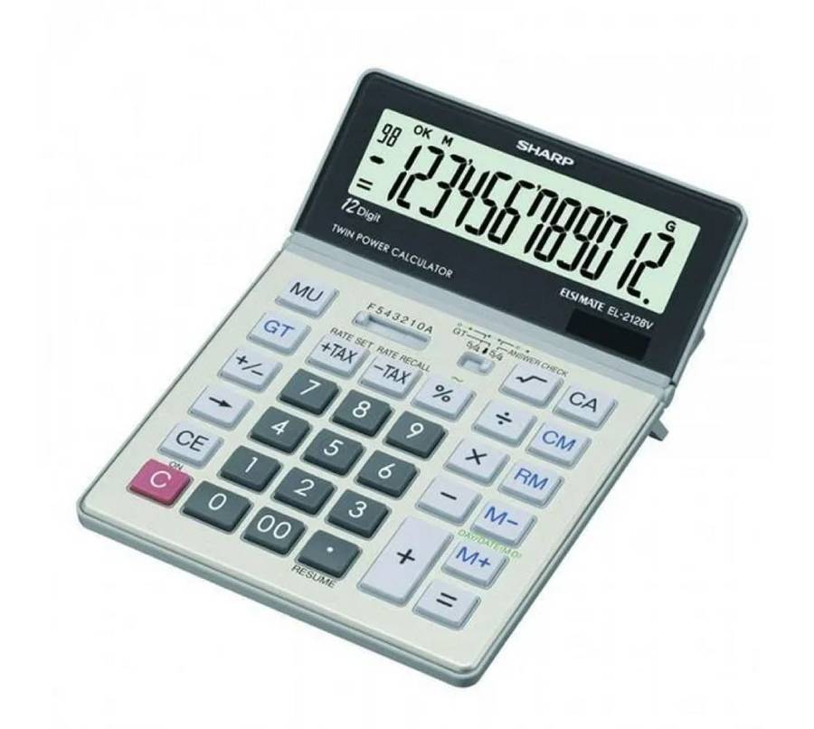 Sharp tilt display and kick stand calculator