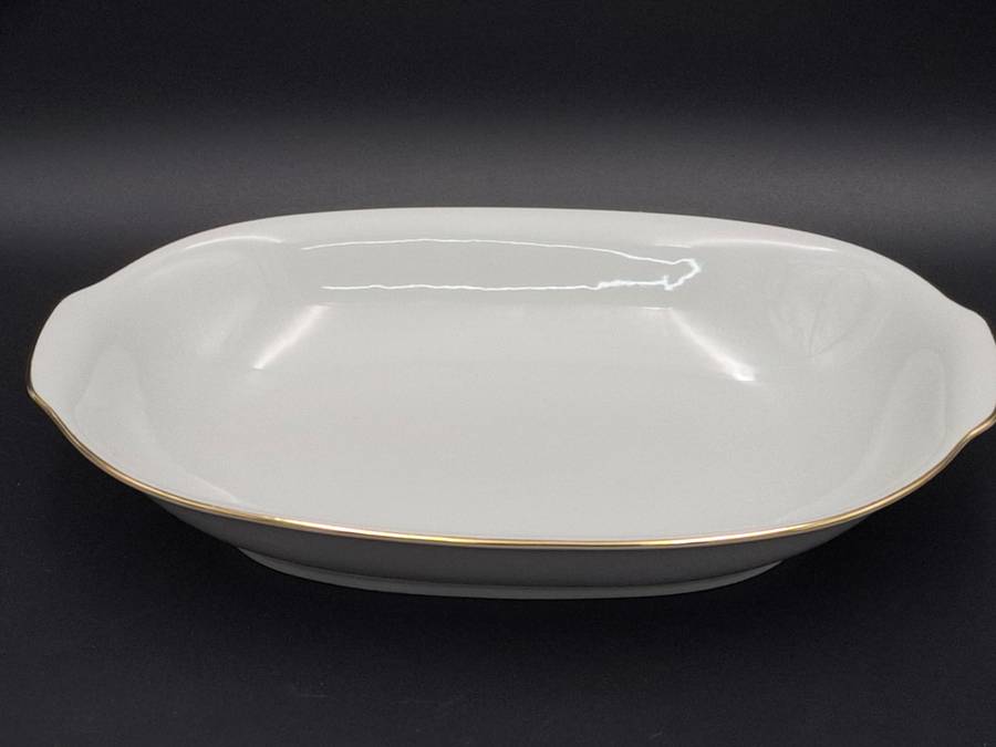Vintage KPM Krister Germany Ivory Porcelain 54 piece dinnerware & tea cup set - gold trim