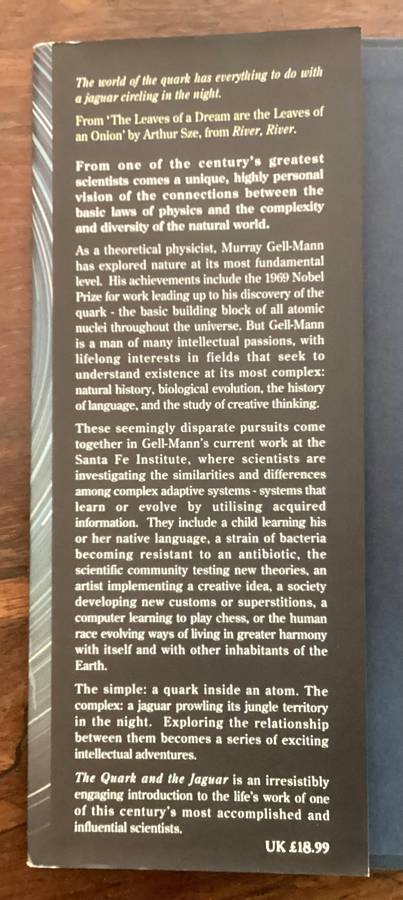 THE QUARK and the JAGUAR., by Nobel Prize Physics Winner, Murray Gell-Mann. Hardcover Excl. Cond.