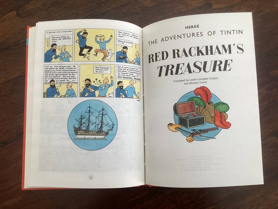 The Adventures of TINTIN (3 titles in one hardcover book). Excellent clean and fresh condition.