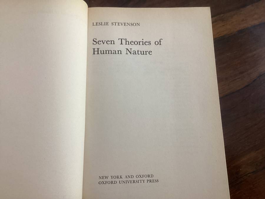 Seven Theories of Human Nature. Paperback in a Good+ condition.