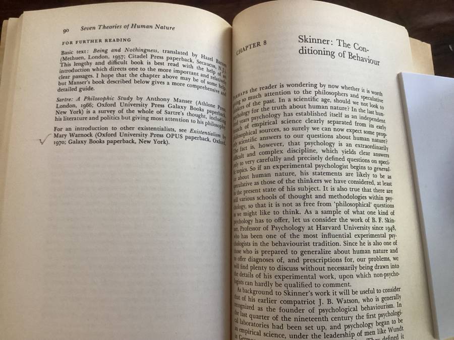 Seven Theories of Human Nature. Paperback in a Good+ condition.