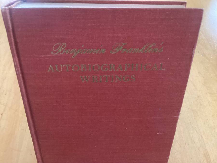 BENJAMIN FRANKLINS Autobiographical Writings, selected by Carl Van Doren. (1946).