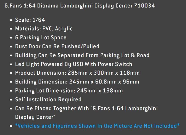 G Fans Lamborghini Dealership Diorama